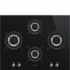 SMEG Encimera a gas Smeg PV364LCN. 4 zonas. Negro